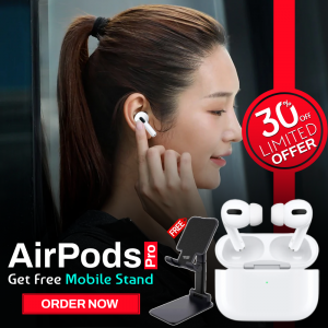 Special Offer Buy Apple AirPods (Pro) And Get Adjustable (Premium) Mobile Stand Free* | 30% Discount on ORDER NOW | NewYear Special