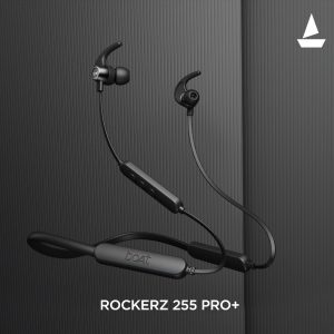 boAt Rockerz 255 Pro+ | Bluetooth Wireless Neckband | Play Up to 40H (Black) 5.1 Bluetooth Driver Earphone, Headset