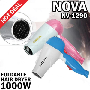 Buy New Nova 1000w Foldable Hair Dryer | Get High Speed NOVA Hair Dryer of 1000 watts with Powerful Heating Elements (Multicolor)