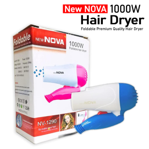 Buy New Nova 1000w Foldable Hair Dryer | Get High Speed NOVA Hair Dryer of 1000 watts with Powerful Heating Elements (Multicolor)