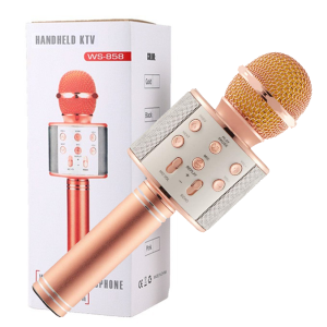 Buy Wireless Microphone with HIFI Speaker Get Handheld KTV Wireless Bluetooth Singing Mic Recording (WS-858 Microphone) Golden
