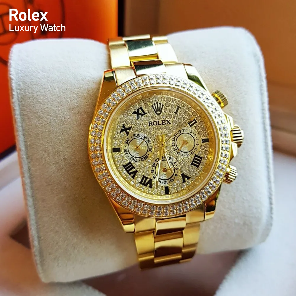 Rolex Premium / Luxury Golden Watch For Men | ROLEX GOLDEN DAIMOND ...