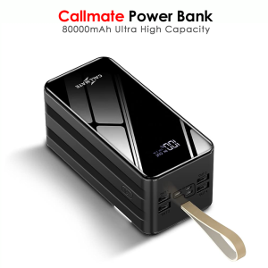 Buy Callmate 80000mAh [Ultra High Capacity] Power Bank | Callmate LED Digital Display 4 USB Output Ports and 3 Input 15W Fast Charging Powerbank With Emergency Flash Light