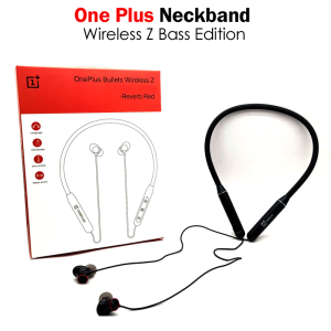Buy OnePlus Wireless Z Neckband | One Plus Bullets Wireless Z Bass Edition Bluetooth Headset / Magnetic Earphone (Black/Red)
