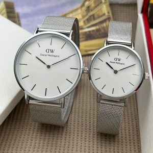 Buy Daniel Wellington Men/Women (Couple Set) Petite 28mm Sterling Silver Black Watch