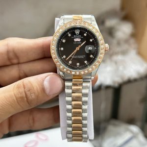 Rolex Oyster Perpetual Datejust Golden & Silver Chain Wristwatch