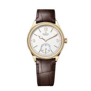 Rolex Perpetual 1908 Wristwatch | Rolex Yellow Gold with an Alligator Leather Strap Stylish Watch For Men.